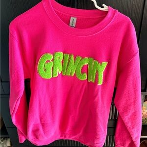 Grinchy Pink and Green Sweatshirt